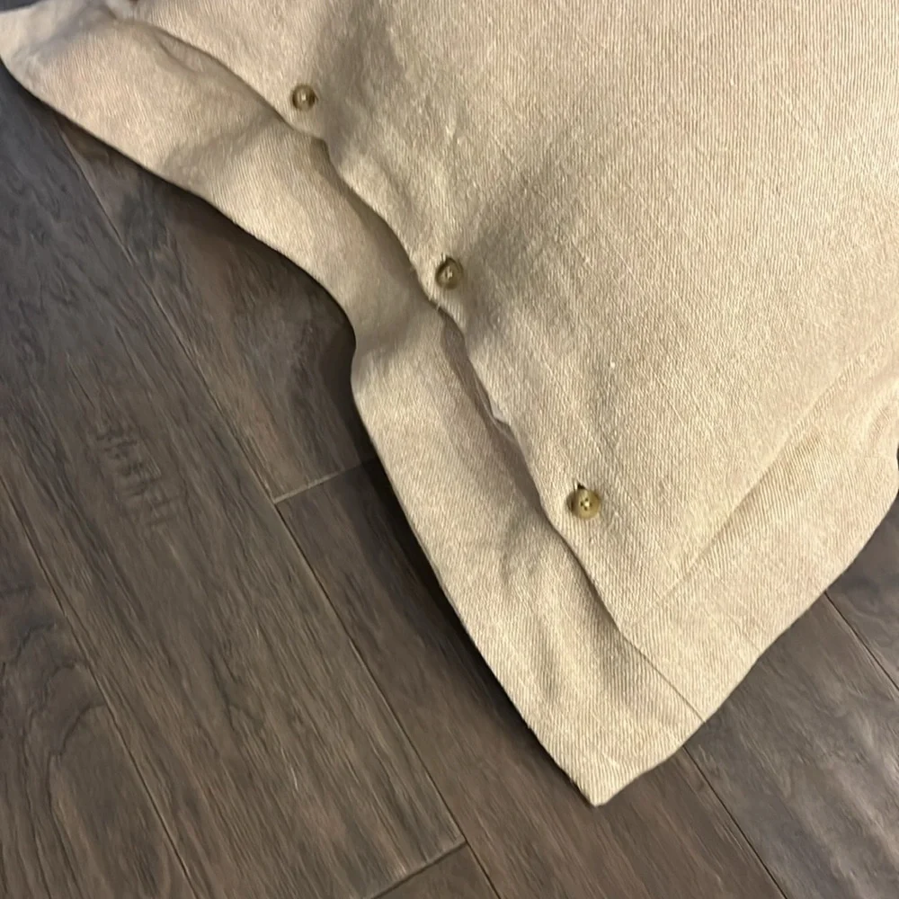 Ralph Lauren Braedyn Dark Natural Linen Floor Throw Pillow 22”x22” new